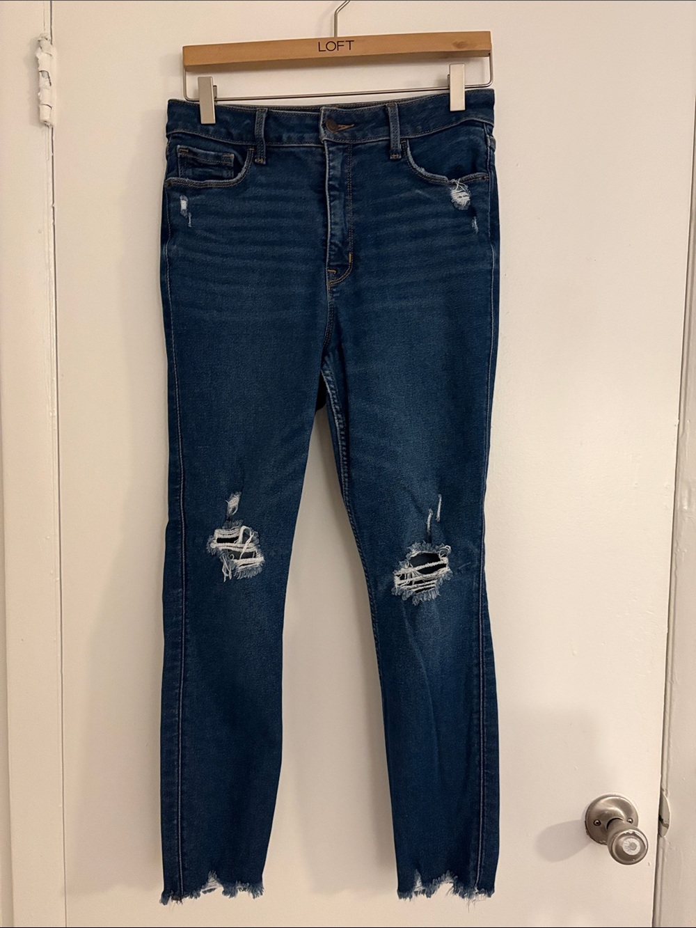 Old Navy Rock Star Super Skinny Jeans - Indigo Blue with Gold Stitching